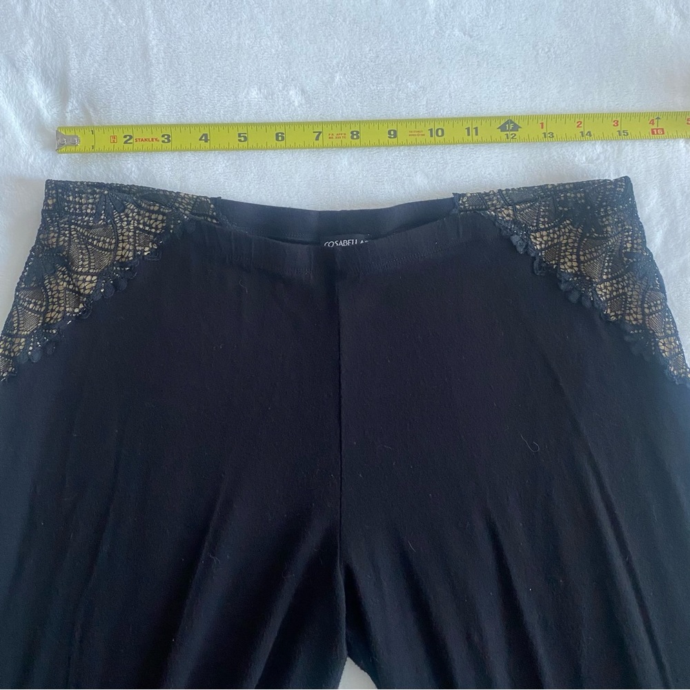 Cosabella Wide Leg Palazzo Lacy Lounging Black stretch Knit Pants Italy pants 🔥 - Picture 4 of 7